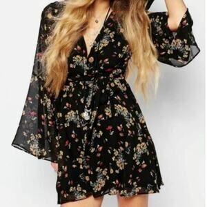 Free People Lilou Floral Long Sleeve Mini Dress